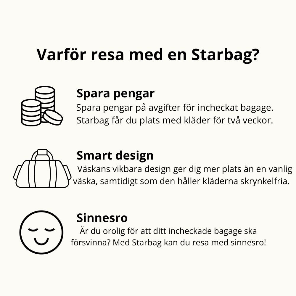 Starbag - Få plats med allt i handbagaget